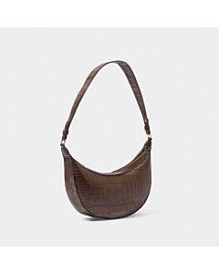 Katie Loxton Marni Faux Croc Small Shoulder Bag - Chocolate
